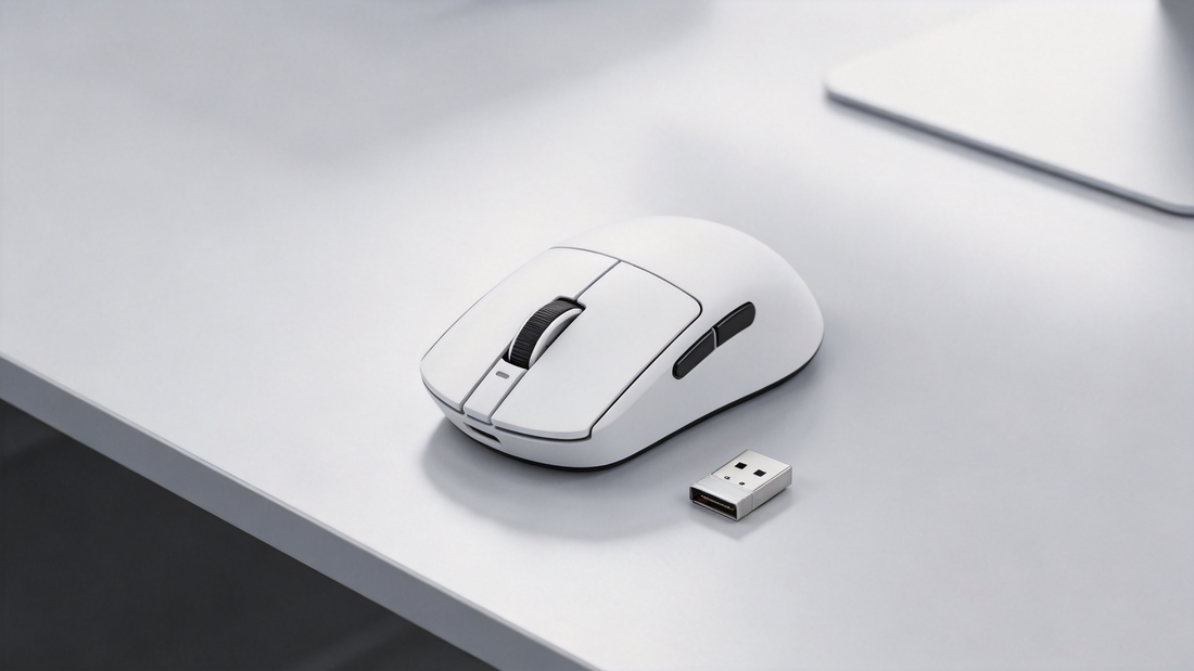 VXE Dragonfly R1 wireless gaming mouse on gaming desk setup