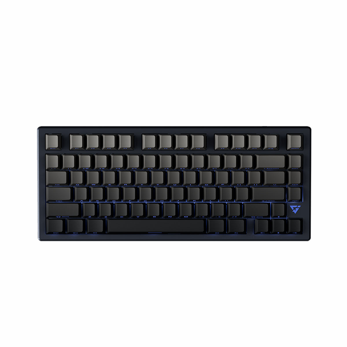 ATK VXE V75X/K wireless mechanical keyboard, 75% layout, black with blue RGB backlighting. Product view.