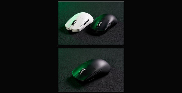 VXE R1 Pro lightweight wireless gaming mouse in black, top-down view.